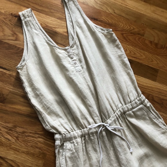 Cloth & Stone Linen Wide Leg Cropped Jumpsuit - Picture 4 of 10